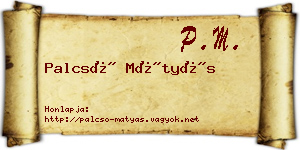 Palcsó Mátyás névjegykártya