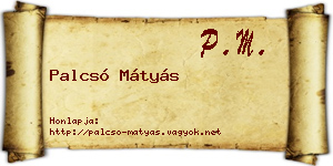Palcsó Mátyás névjegykártya